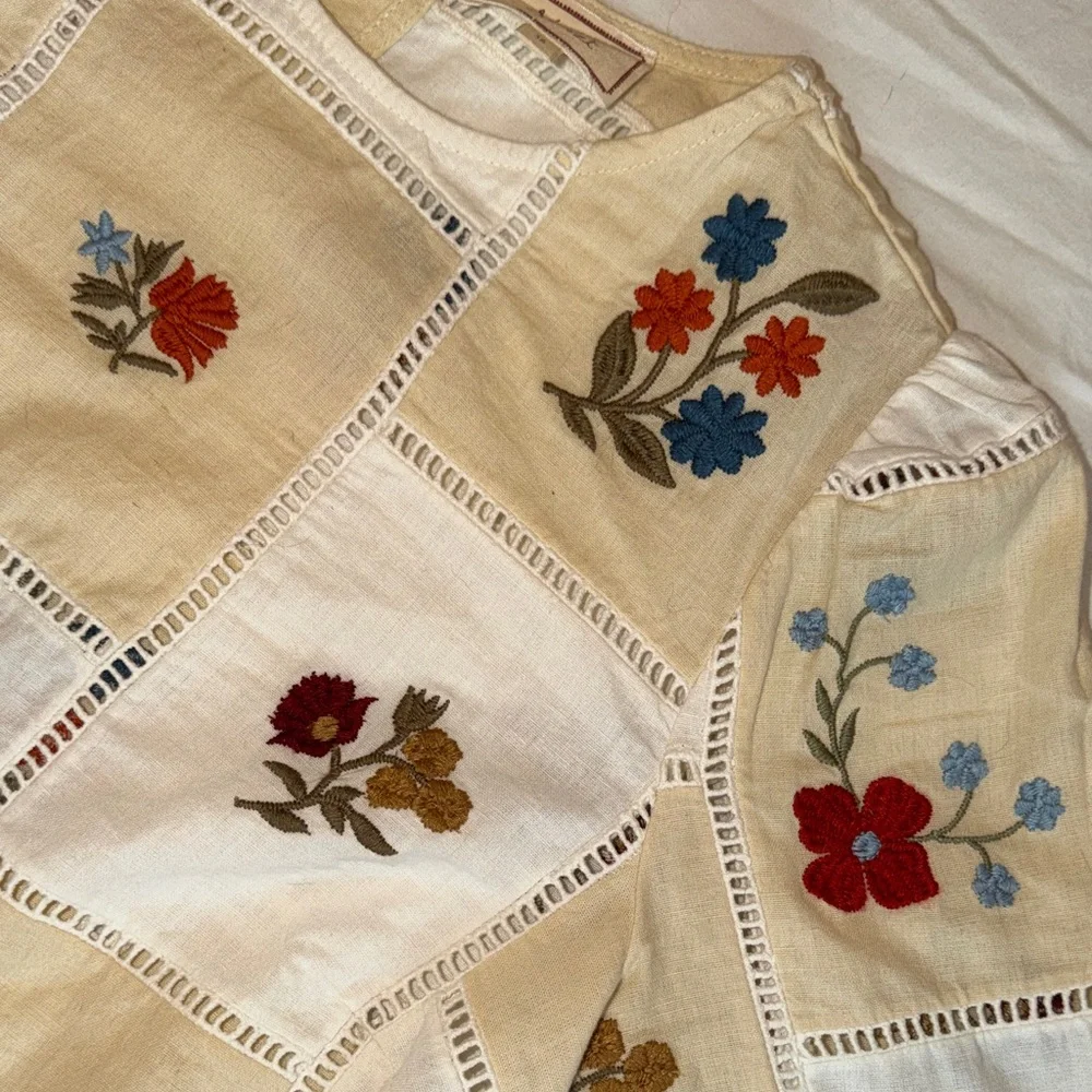 Sezane Flaminette Embroidered Floral Boxy Blouse - Picture 6 of 10
